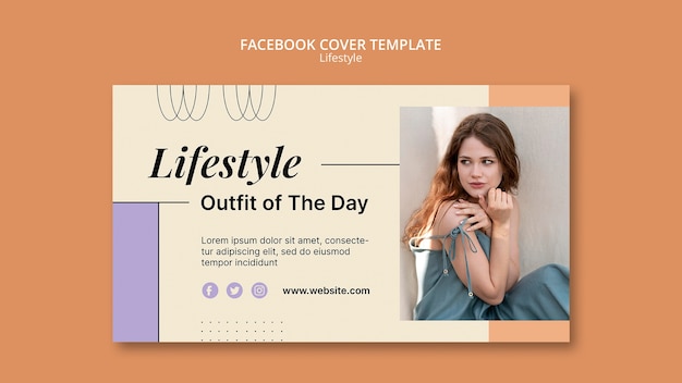 Kostenlose PSD flaches design mode-lifestyle-facebook-cover