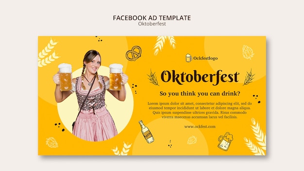 Kostenlose PSD flaches design oktoberfest template-design