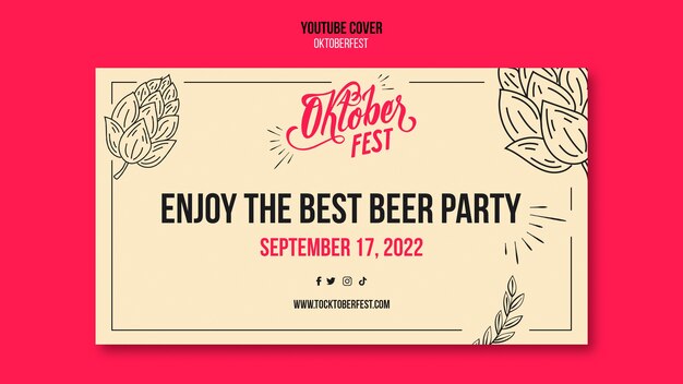 Flaches design oktoberfest youtube-vorlage