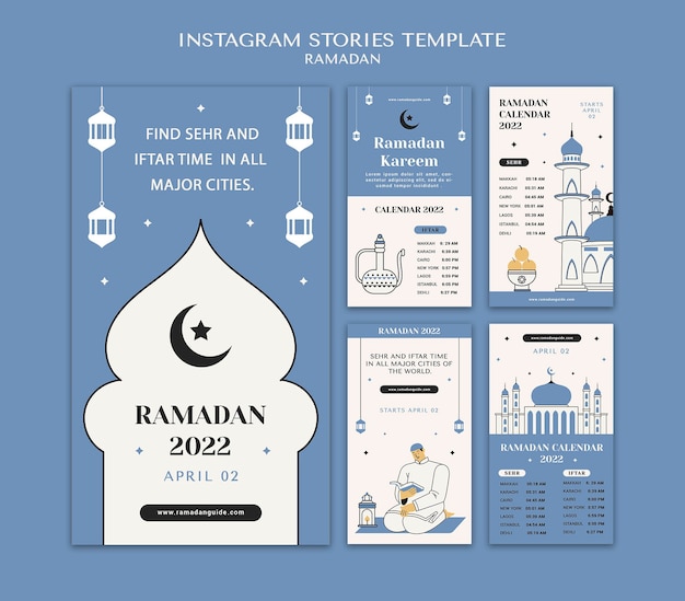 Kostenlose PSD flaches design ramadan instagram geschichten vorlage
