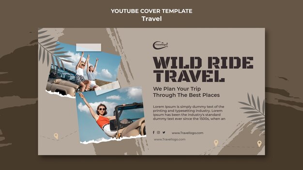 Flaches Design Reisekonzept Youtube-Cover
