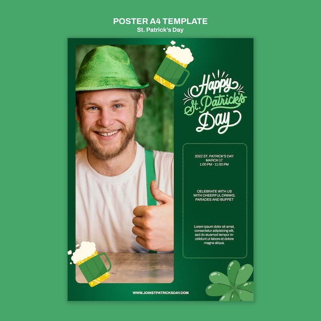 Kostenlose PSD flaches design st. patrick's day vorlage