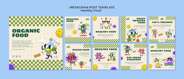 Kostenlose PSD flaches design veganes essen vorlagendesign