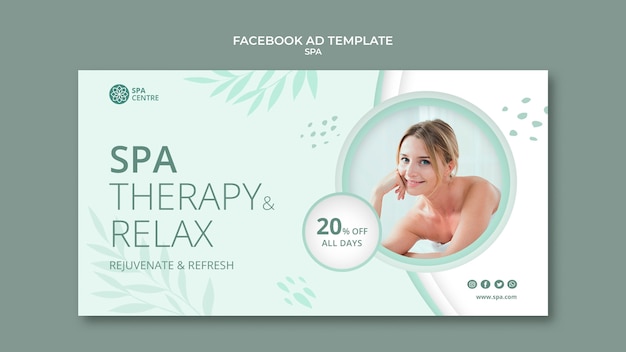 Kostenlose PSD flaches design-wellness-konzept facebook-vorlage