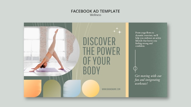 Flaches design-wellness-konzept facebook-vorlage