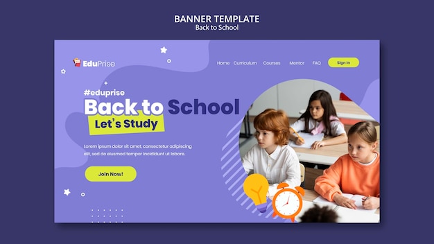Flaches Design zurück zur Schulvorlage