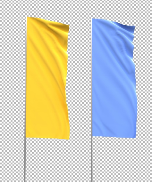 Kostenlose PSD flagge-mockup auf durchsichtigem material