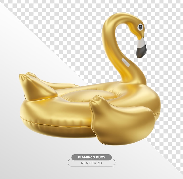 Kostenlose PSD flamingo schwarzes aufblasbares 3d-render mit durchsichtigem hintergrund