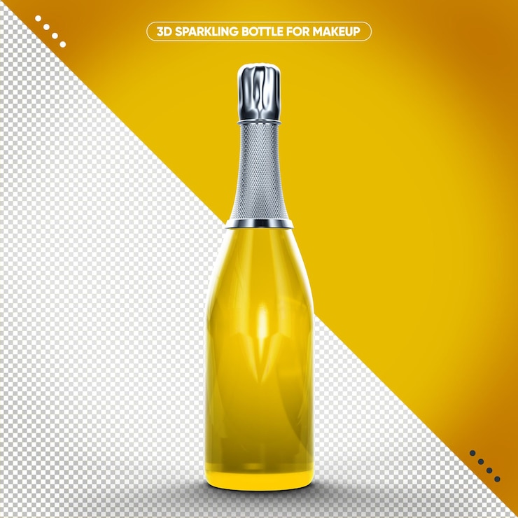 Kostenlose PSD flasche gelber sekt zum schminken