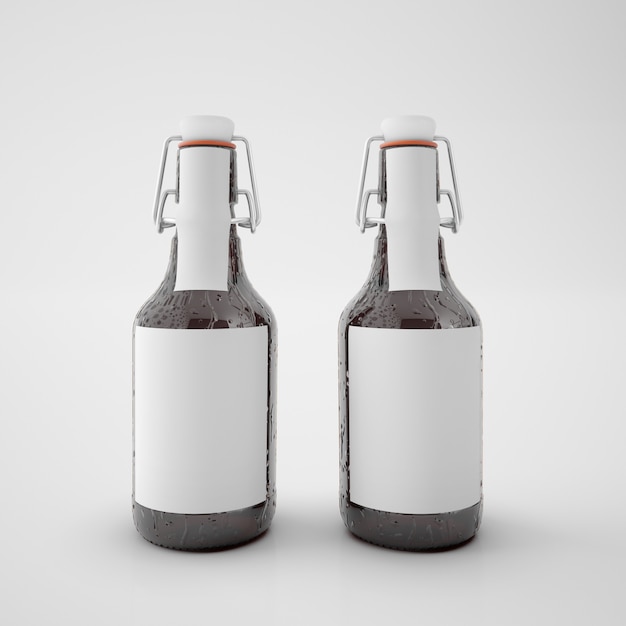 Flaschen mit leerem Etikett