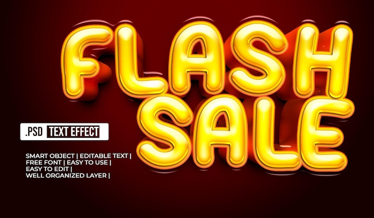 Kostenlose PSD flash sale text style effekt