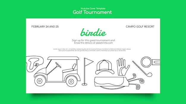 Kostenlose PSD flat-design-golf-turniertemplate-design