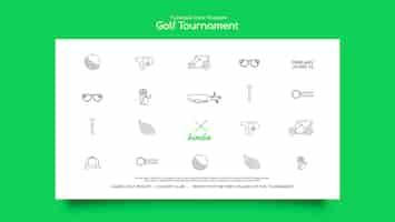 Kostenlose PSD flat-design-golf-turniertemplate-design