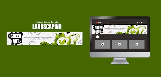 Flat Design Landschaftsgestaltung Dienst YouTube-Banner