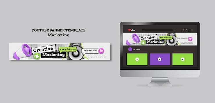 Kostenlose PSD flat-design-marketing-banner auf youtube