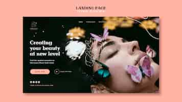 Kostenlose PSD floral spa landing page vorlage