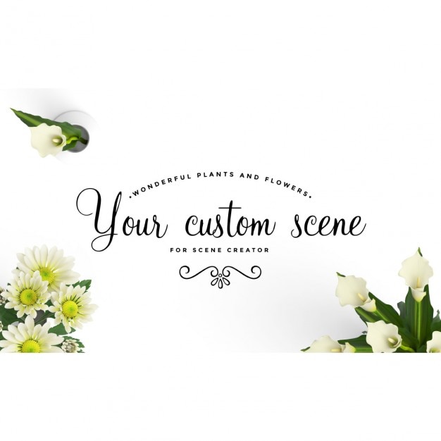 Kostenlose PSD floral szene mock-up