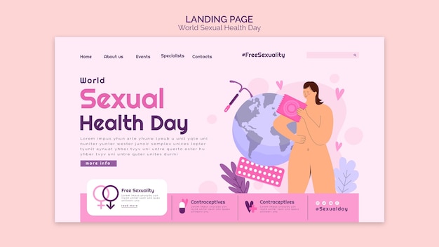 Kostenlose PSD flüssige webvorlage für den welttag der sexuellen gesundheit