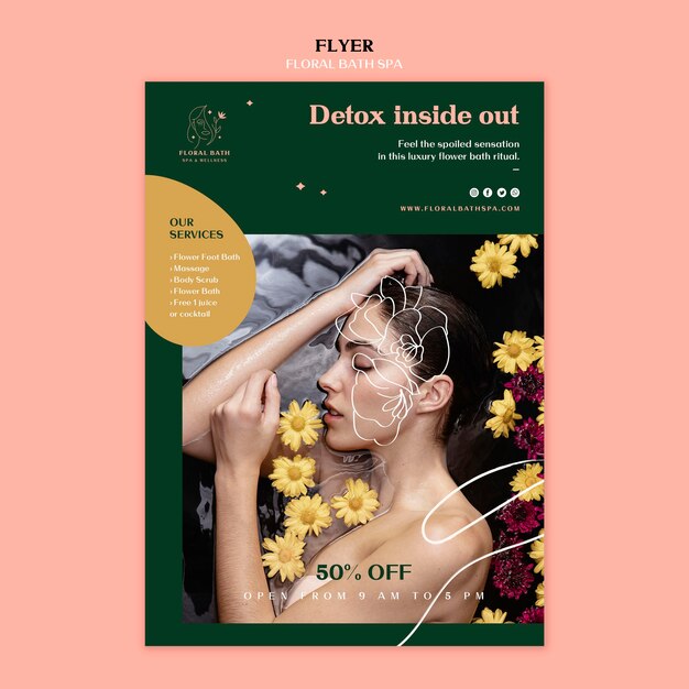 Flyer Blumen Spa Vorlage