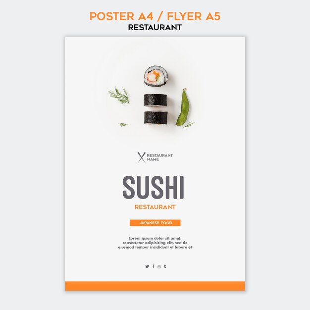 Flyer Sushi Restaurant Vorlage