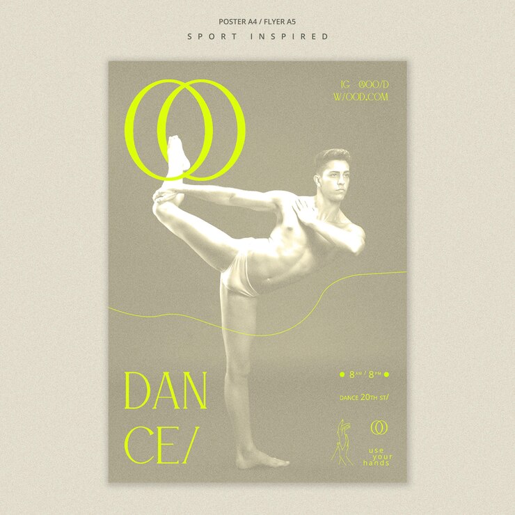 Kostenlose PSD flyer tanzakademie vorlage