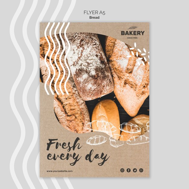 Flyer-Vorlage für Brotkonzept