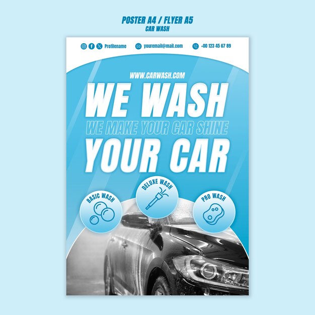 Flyer-Vorlage für den Autowaschservice