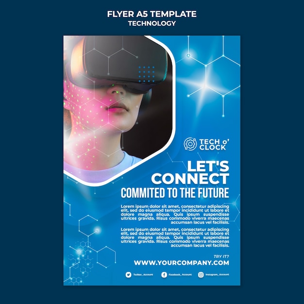 Flyer-vorlage für geräte mit virtueller realität