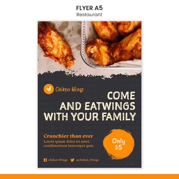 Flyer Vorlage für Lebensmittelrestaurants