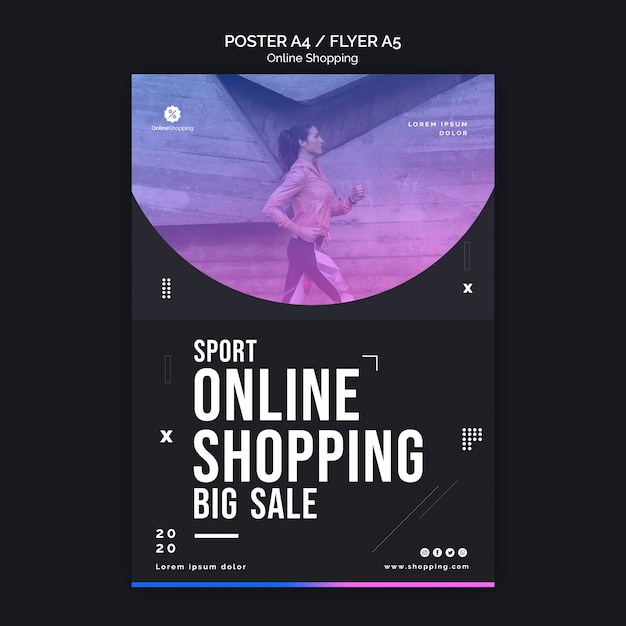 Flyer vorlage für online-sport-shopping