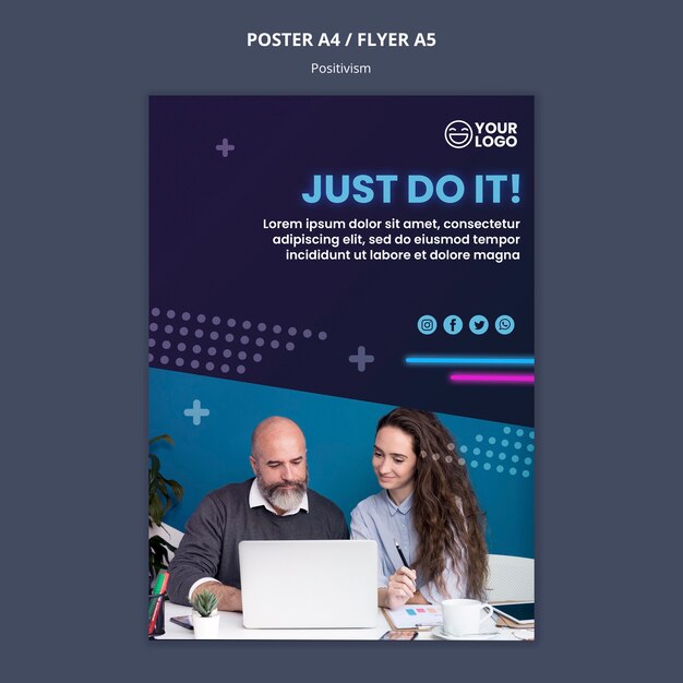 Flyer Vorlage Fur Optimismus Und Positivismus Kostenlose Psd Datei