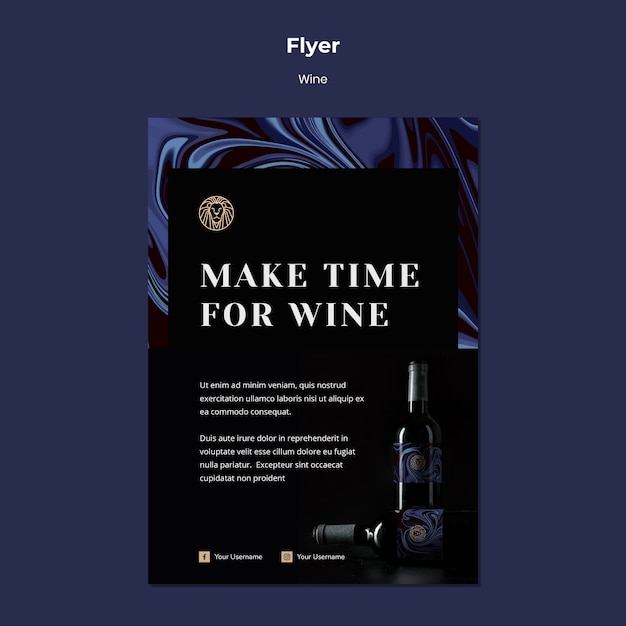 Flyer Vorlage für Weingeschäft