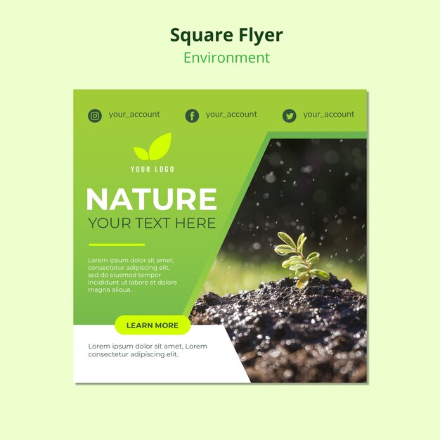 Flyer Vorlage Konzept der Natur Umwelt
