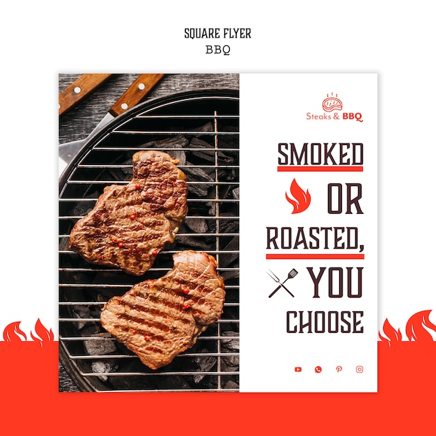 Kostenlose PSD flyer vorlage mit grill