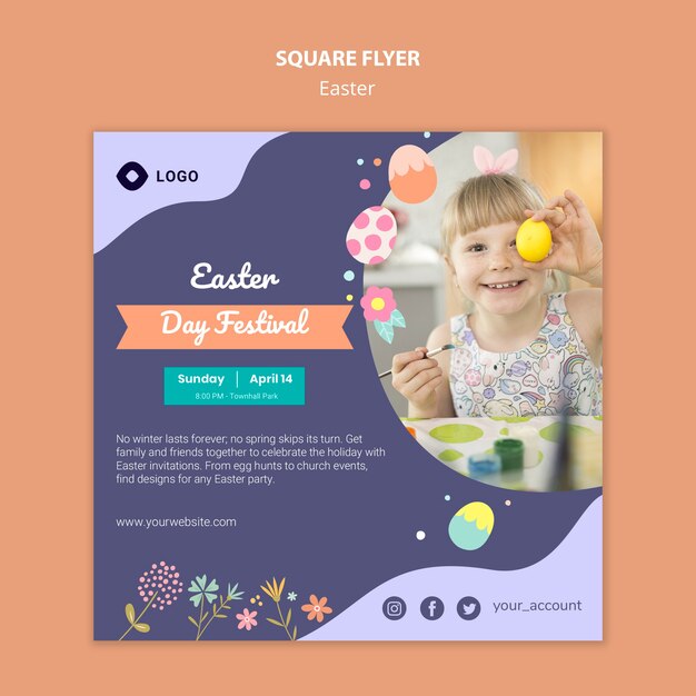 Flyer Vorlage mit Ostertag Design
