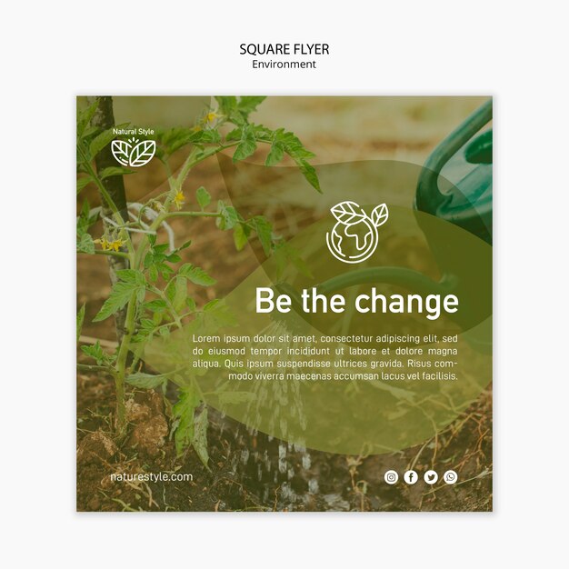 Flyer Vorlage mit Umwelt-Design