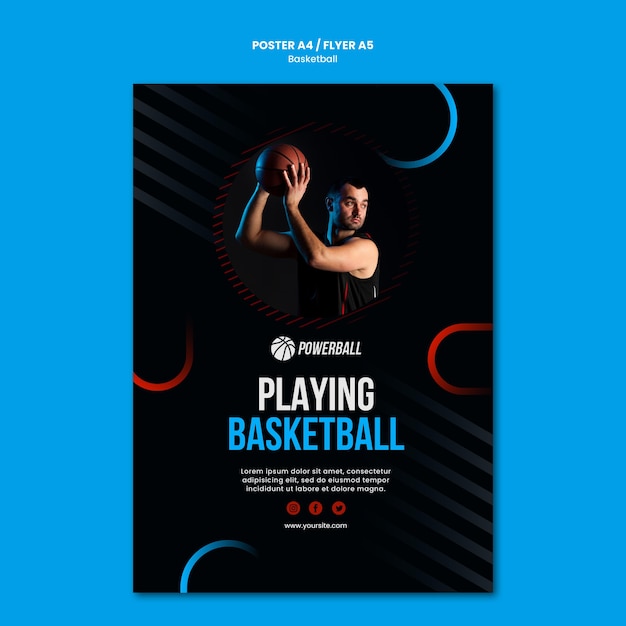 Flyer zum basketballspielen