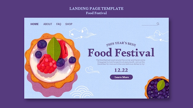 Food-festival-vorlage im flachen design
