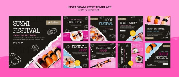Food-Festival-Vorlage im flachen Design
