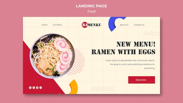 Kostenlose PSD food landing page