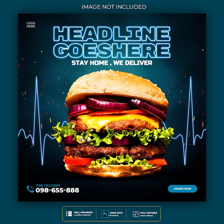 Kostenlose PSD food social media banner post vorlage