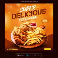 Food social media werbung und instagram banner post design vorlage