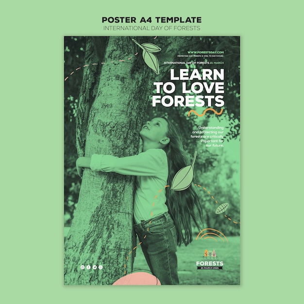 Kostenlose PSD forest day flyer vorlage