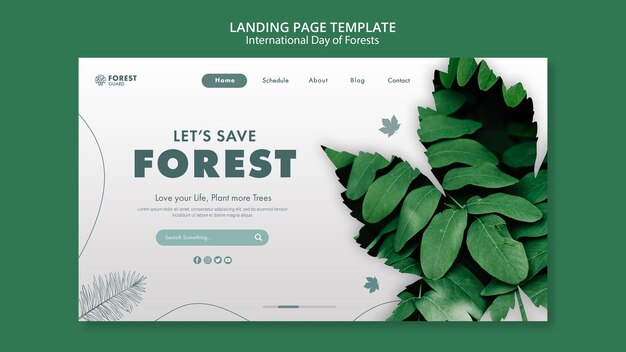 Forests Day Landing Page Vorlage mit Foto