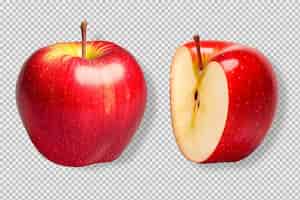 Kostenlose PSD foto von äpfeln auf durchsichtigem hintergrund