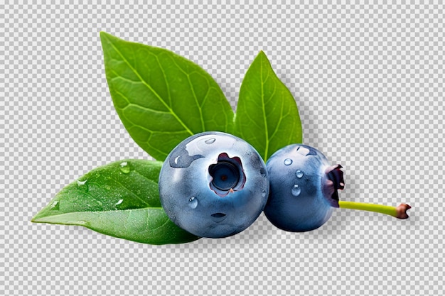 Kostenlose PSD foto von einigen blaubeeren, die auf transparentem hintergrund isoliert sind