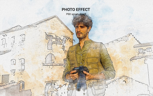 Fotoeffekt der städtischen Skizze