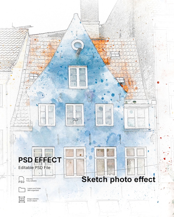 Kostenlose PSD fotoeffekt skizzieren