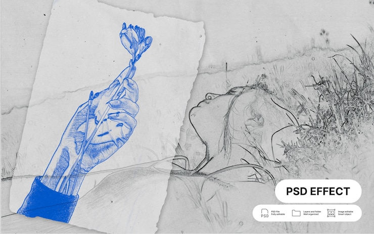 Kostenlose PSD fotoeffekt von spurenpapier