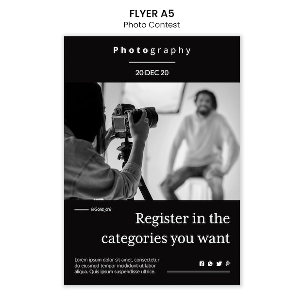 Fotowettbewerb Flyer Vorlage Stil
